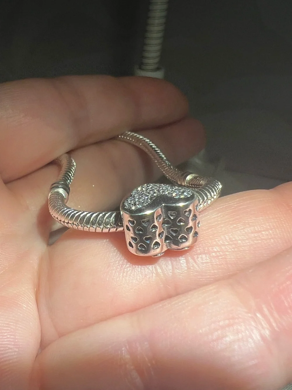 Sparkling Minnie & Mickey Mouse Heart Charm